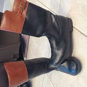 Girls size 3 black and brown tall riding boots The Children's Place
